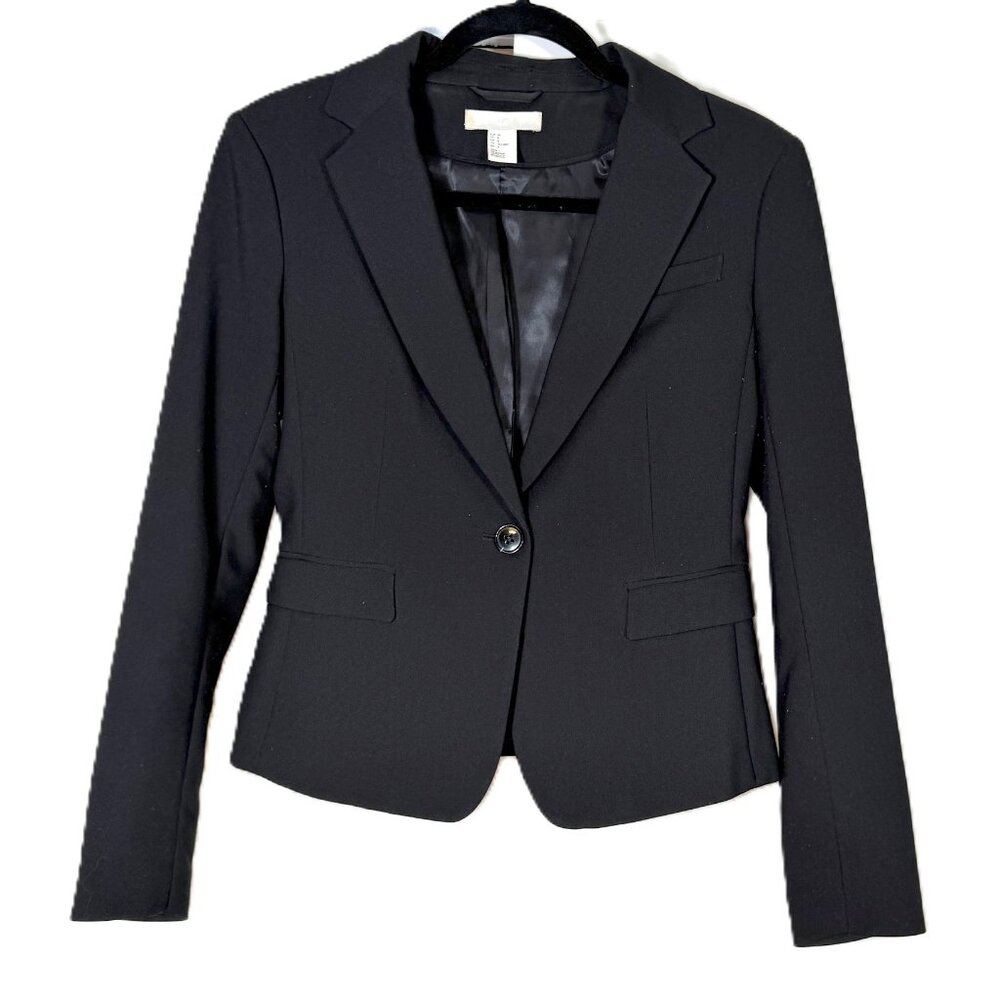 H&M Black Fitted Blazer Size 8